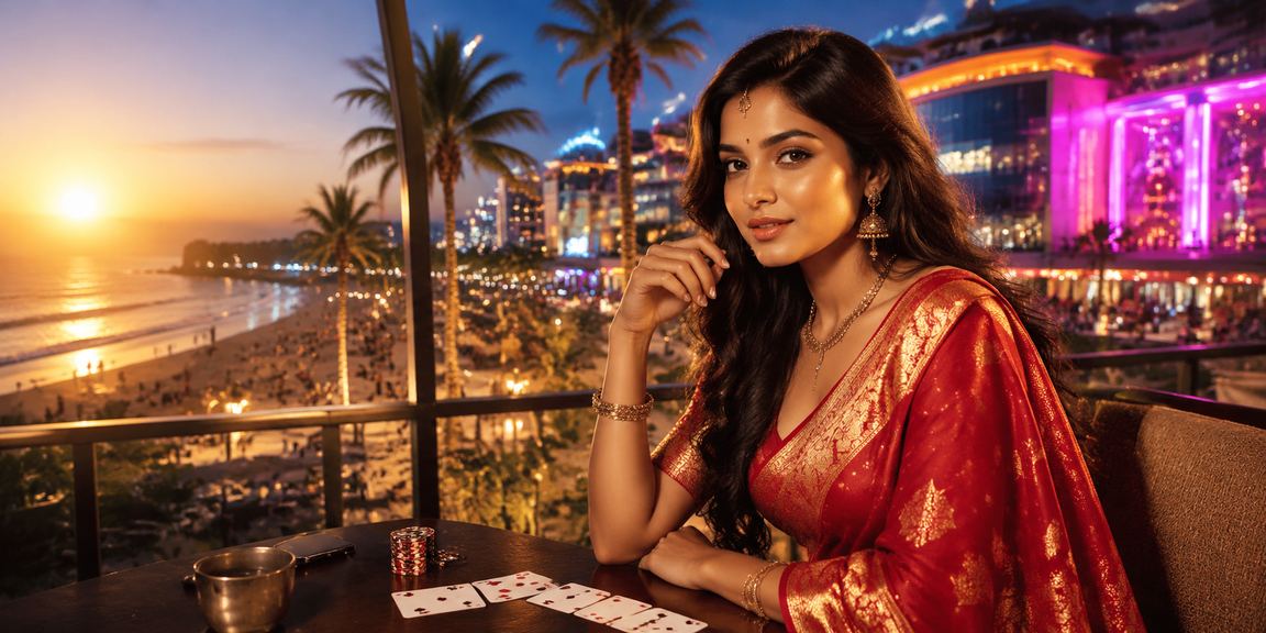 Goa beach with Teen Patti game scene